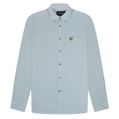 Green-White - Front - Lyle & Scott Mens Stripe Oxford Shirt