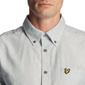 Green-White - Side - Lyle & Scott Mens Stripe Oxford Shirt