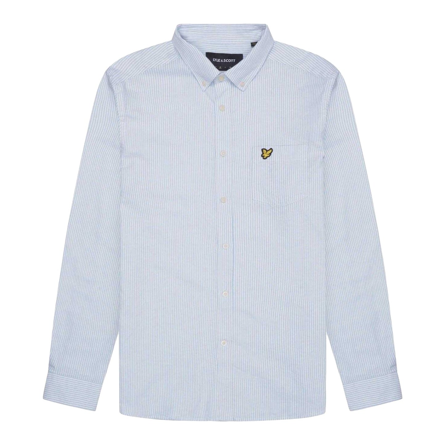 Blue-White - Front - Lyle & Scott Mens Stripe Oxford Shirt