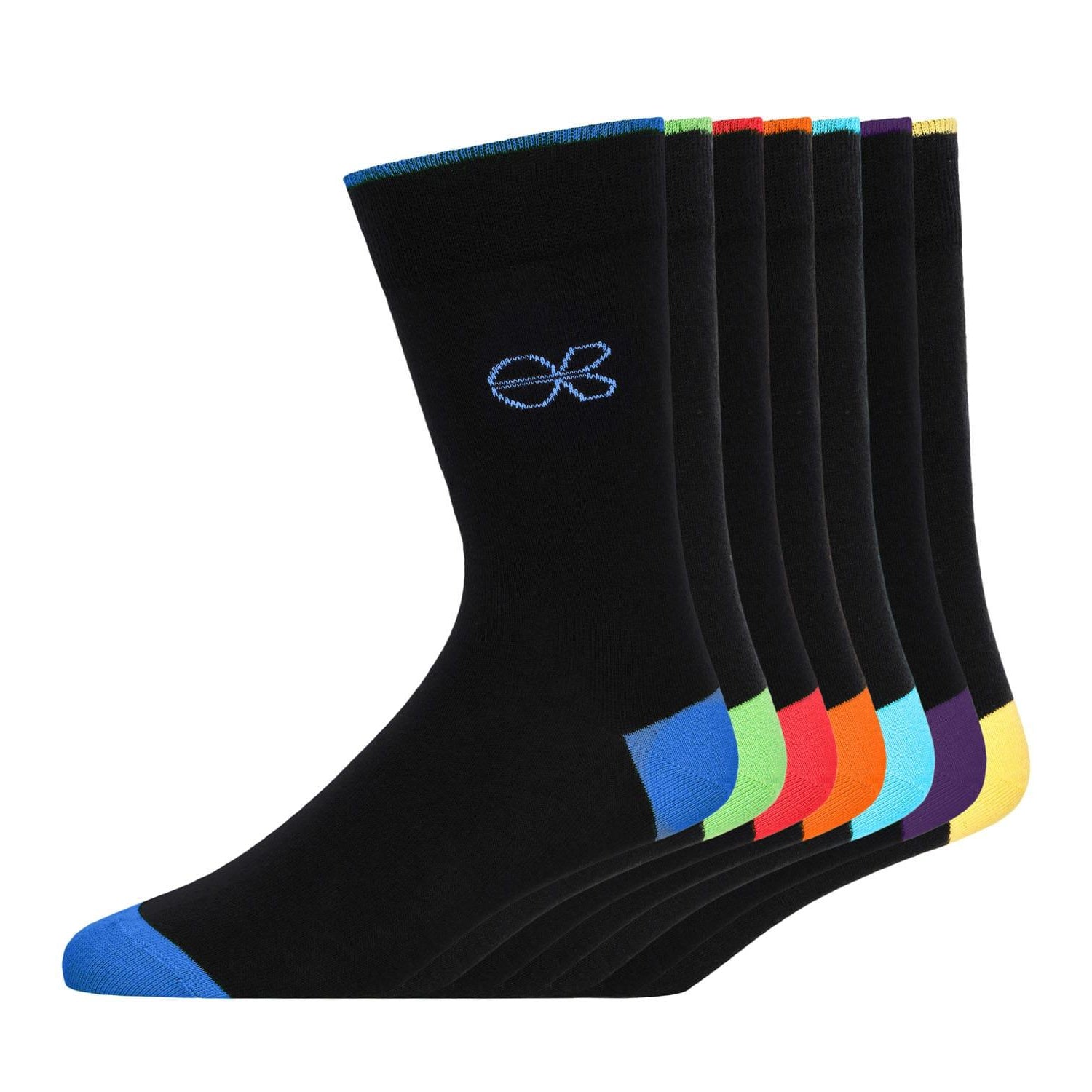 Multicoloured - Back - Crosshatch Mens Farrango Crew Socks (Pack of 7)