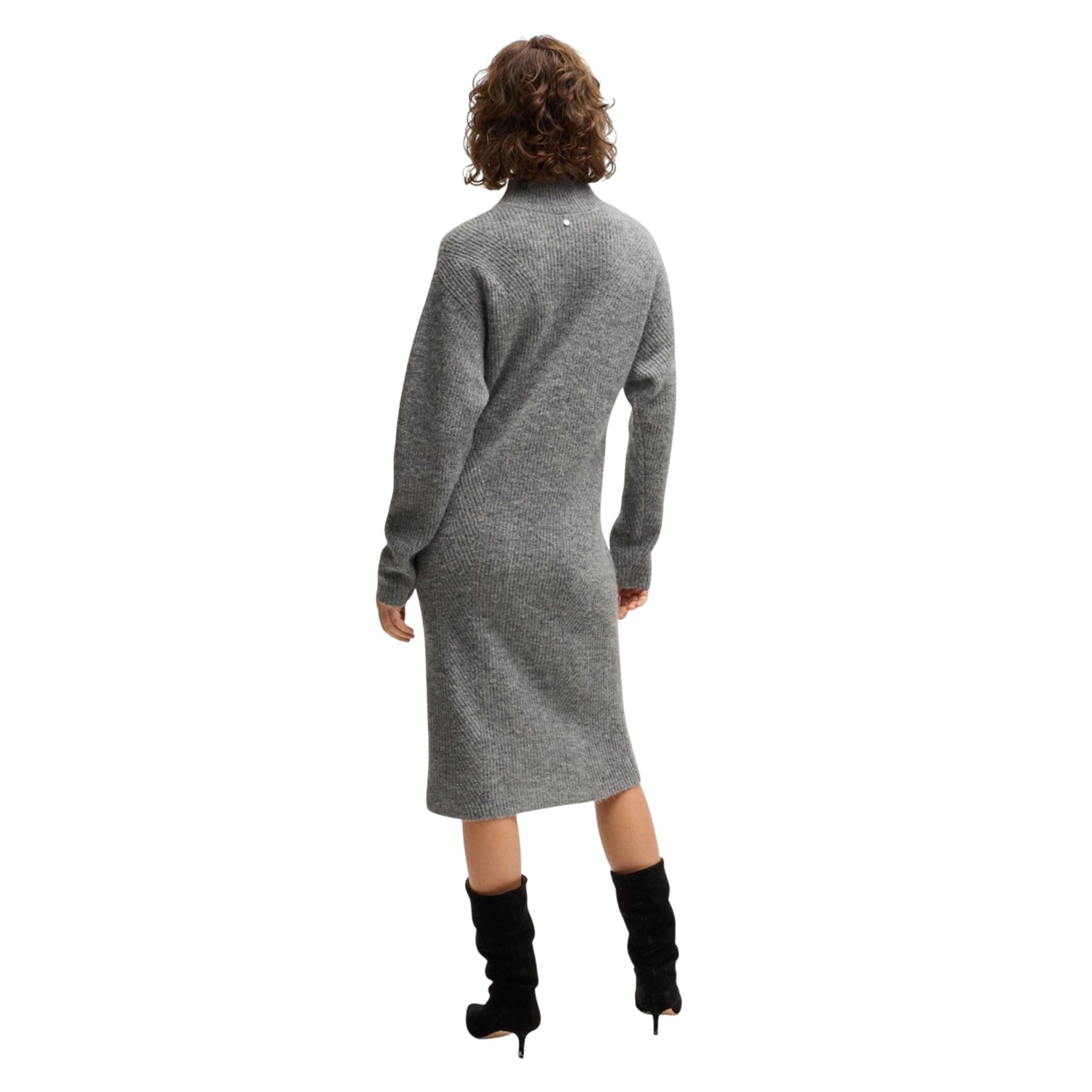 Silver - Back - Boss Womens-Ladies C Fagdassy Relaxed Fit Long-Sleeved Dress