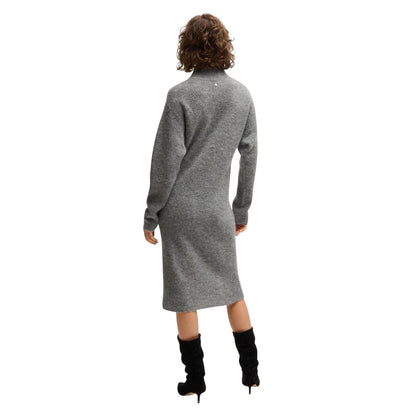 Silver - Back - Boss Womens-Ladies C Fagdassy Relaxed Fit Long-Sleeved Dress