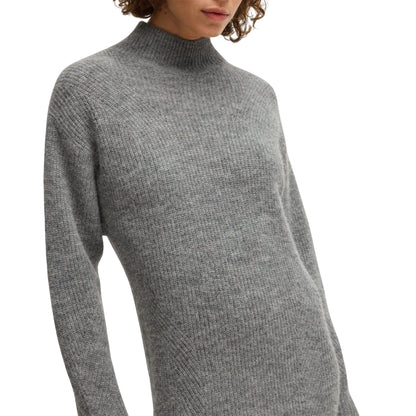 Silver - Side - Boss Womens-Ladies C Fagdassy Relaxed Fit Long-Sleeved Dress