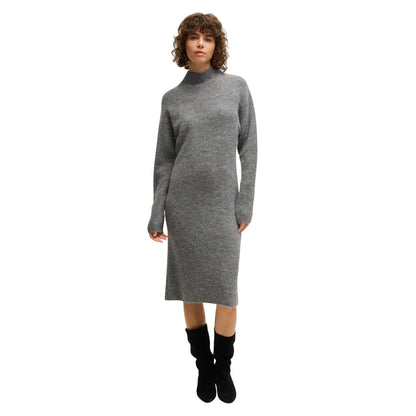 Silver - Lifestyle - Boss Womens-Ladies C Fagdassy Relaxed Fit Long-Sleeved Dress