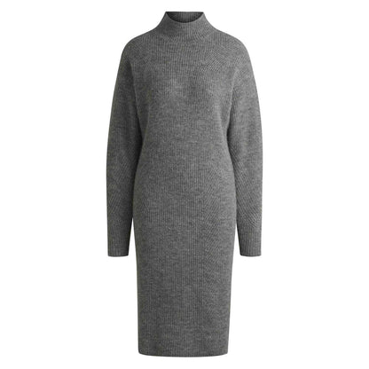 Silver - Front - Boss Womens-Ladies C Fagdassy Relaxed Fit Long-Sleeved Dress