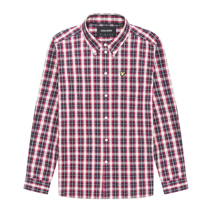Navy - Front - Lyle & Scott Mens Checked Washed Shirt