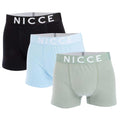 Blue-Grey-Black - Front - Nicce Mens Jayden Boxer Shorts (Pack of 3)