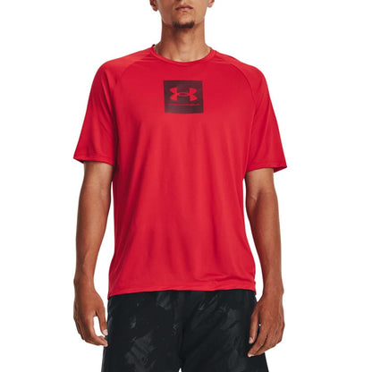 Red - Side - Under Armour Mens Tech Printed T-Shirt