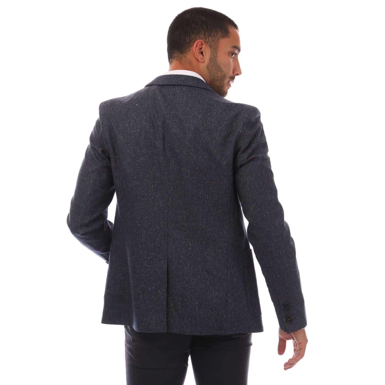 Dark Blue - Back - Hugo Boss Mens Areltu Blazer