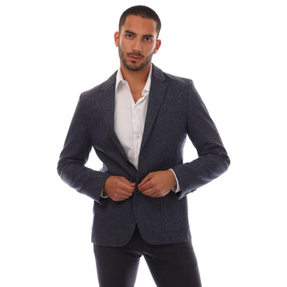 Dark Blue - Front - Hugo Boss Mens Areltu Blazer