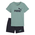 Green - Front - Puma Childrens-Kids Essential Logo T-Shirt & Shorts Set