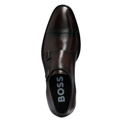 Brown - Lifestyle - Boss Mens Derrek Leather Double Monk Strap Oxfords