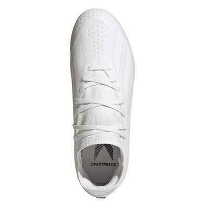 White - Pack Shot - Adidas Childrens-Kids X Crazyfast.3 Firm Ground Football Boots