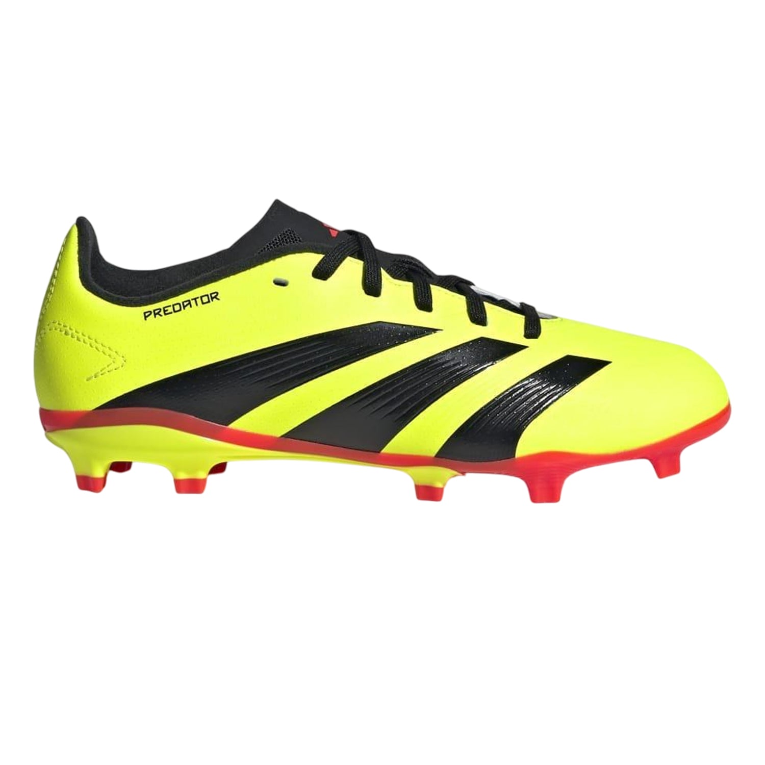 Yellow-Black - Side - Adidas Childrens-Kids Predator League Firm Ground Football Boots