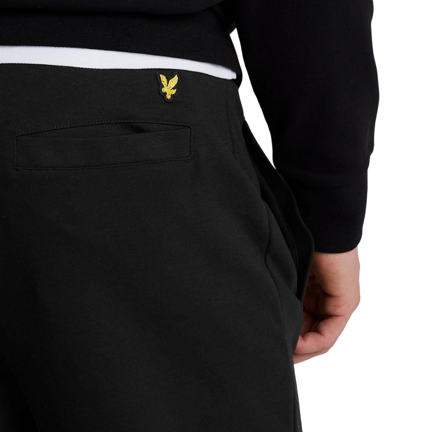 Black - Side - Lyle & Scott Mens Interlock Cuffed Sweatpants