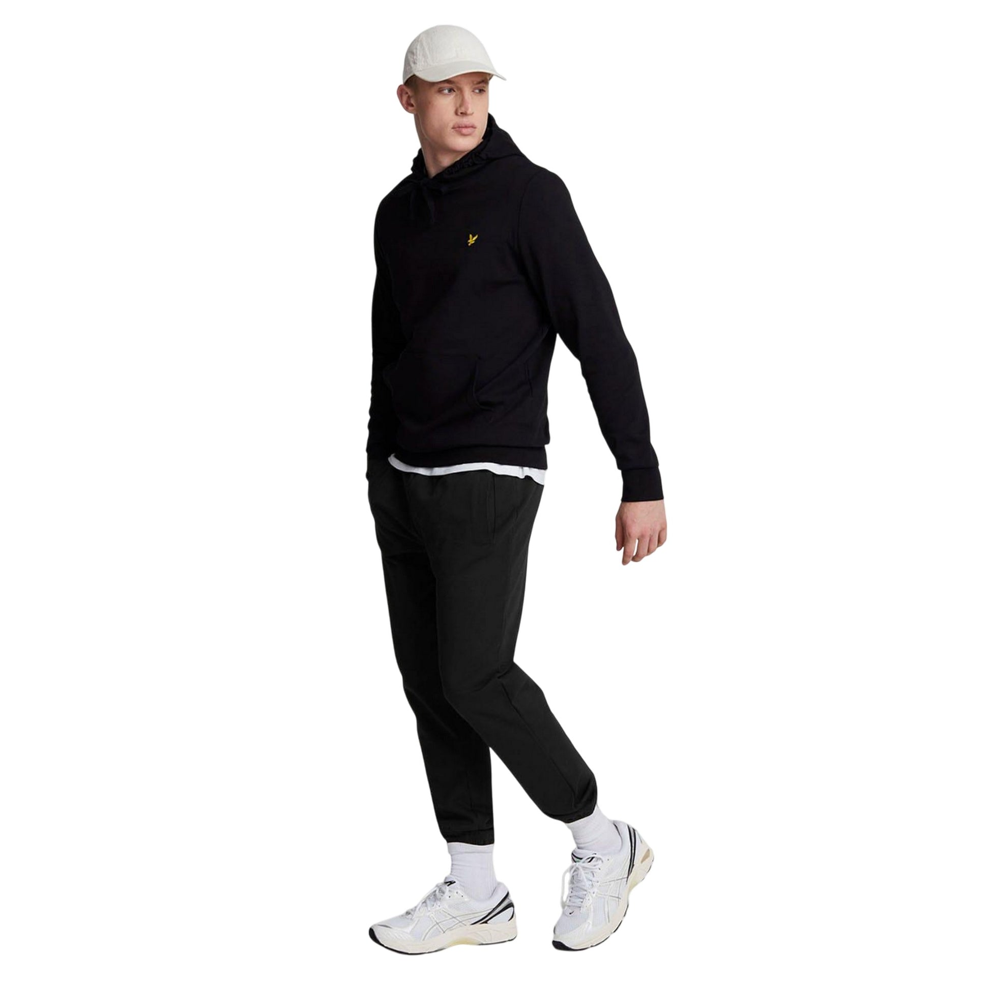 Black - Pack Shot - Lyle & Scott Mens Interlock Cuffed Sweatpants