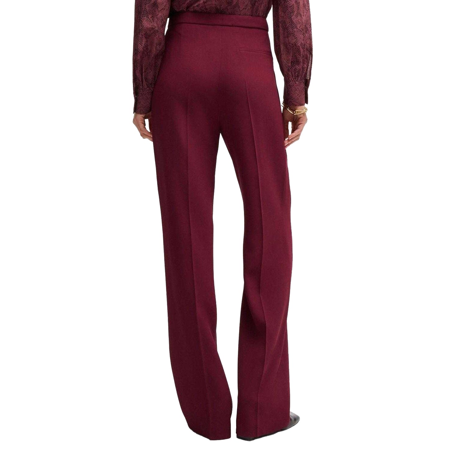 Red - Back - Boss Womens-Ladies Tozera Regular Trousers