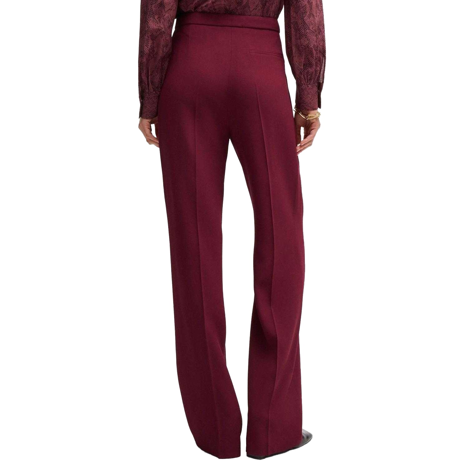 Red - Back - Boss Womens-Ladies Tozera Regular Trousers