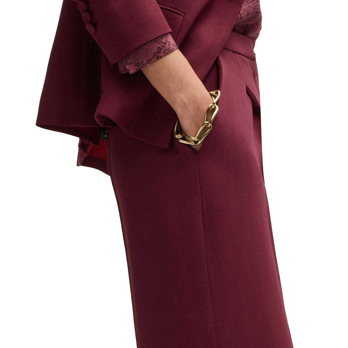 Red - Side - Boss Womens-Ladies Tozera Regular Trousers
