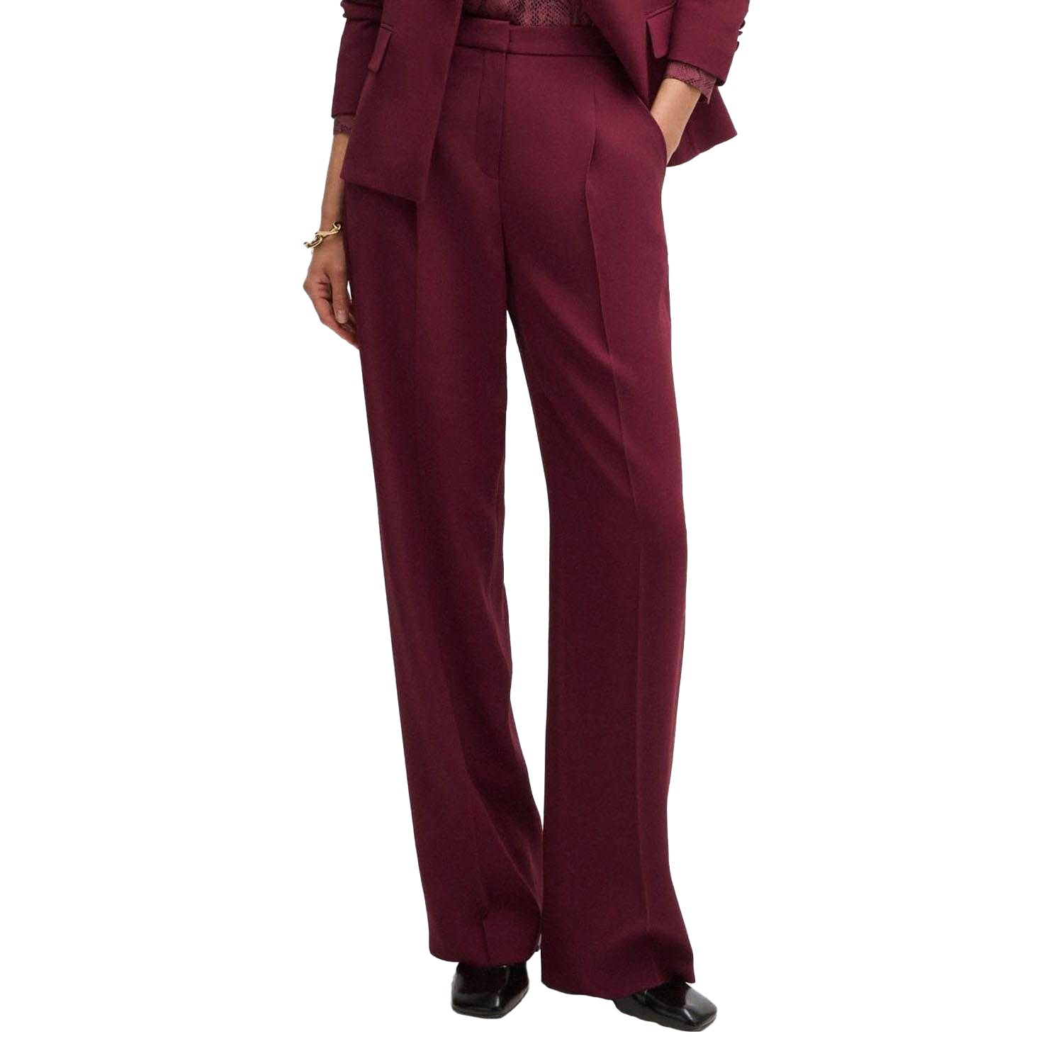 Red - Lifestyle - Boss Womens-Ladies Tozera Regular Trousers