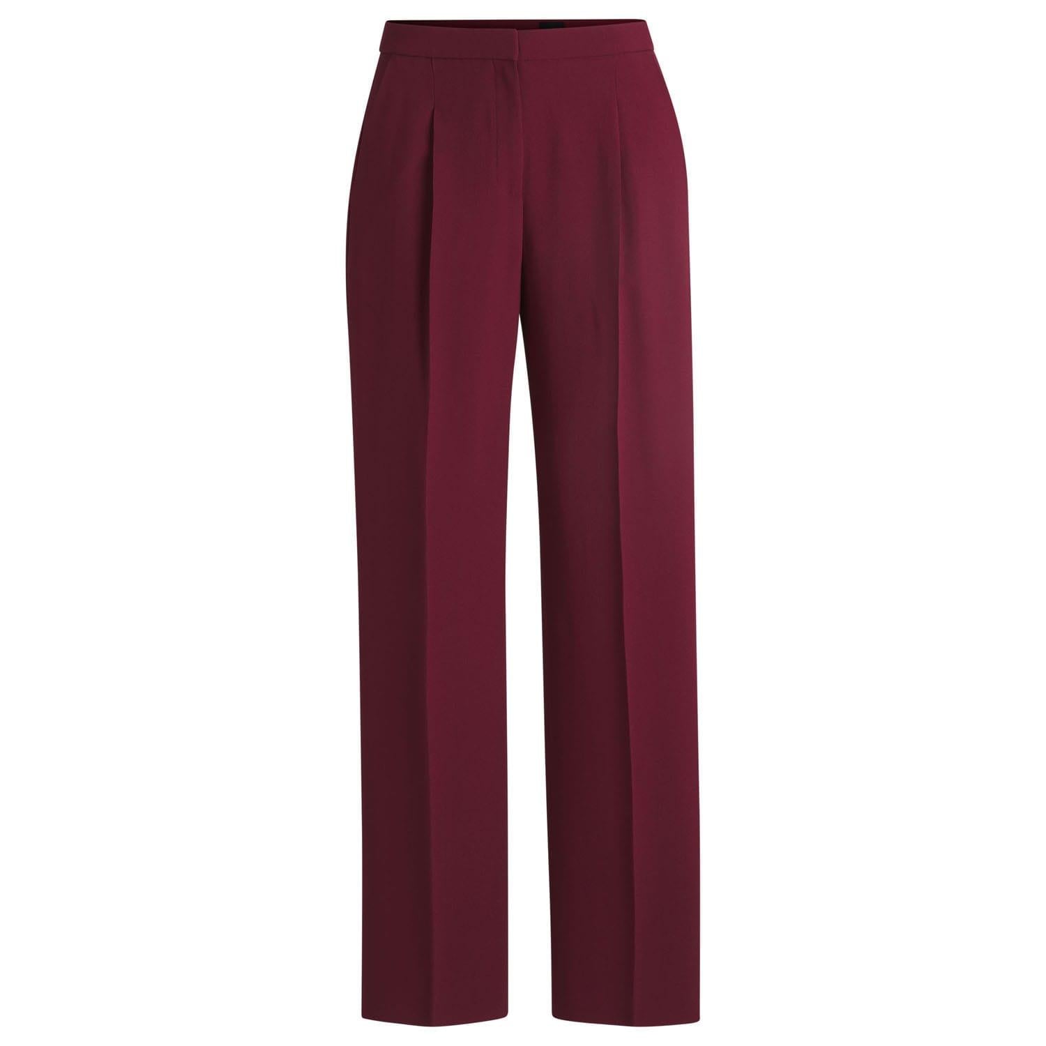 Red - Front - Boss Womens-Ladies Tozera Regular Trousers