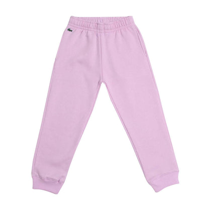 Pink - Front - Lacoste Childrens-Kids Fleece Sport Jogging Bottoms