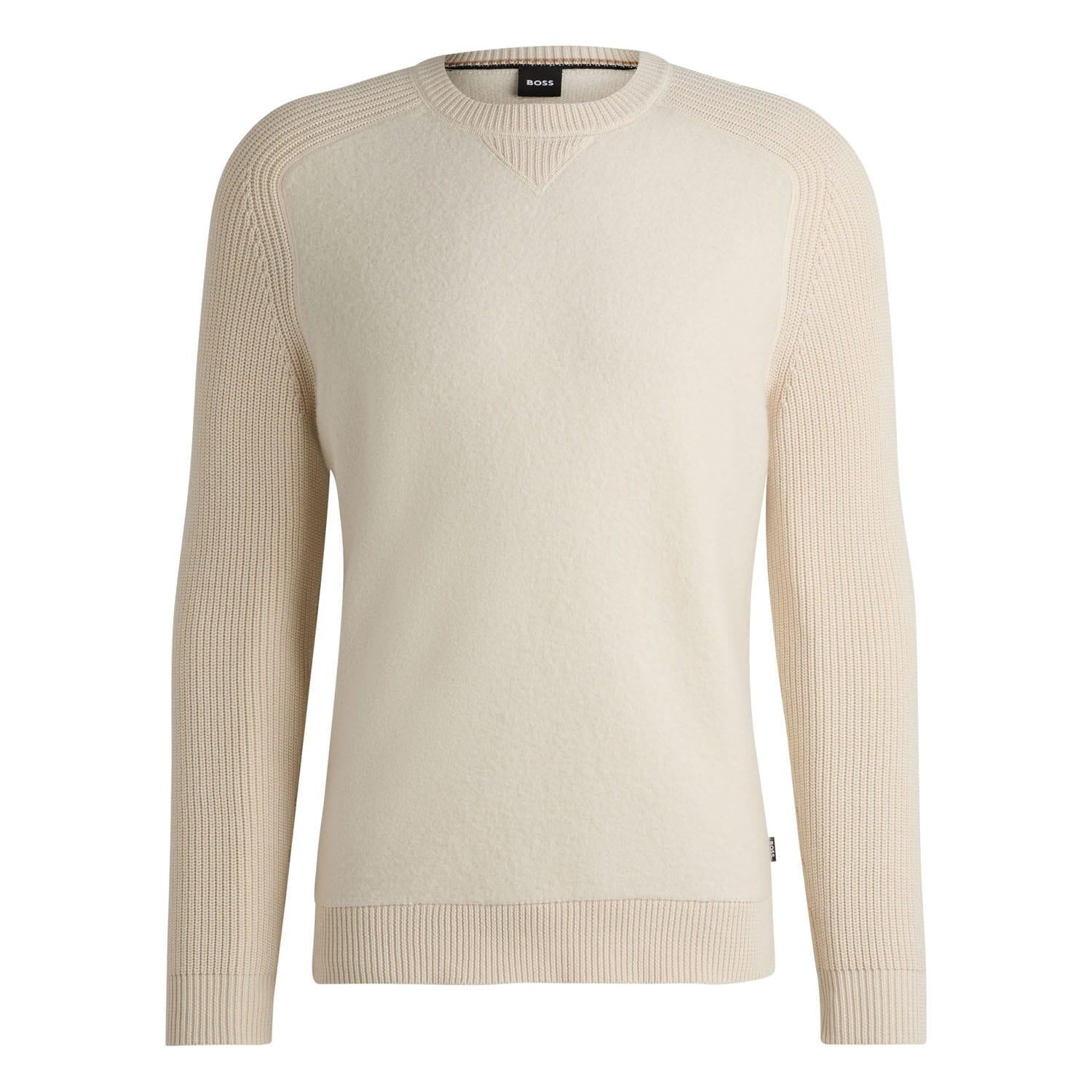 White - Front - Hugo Boss Mens H Ematero Knitted Sweatshirt