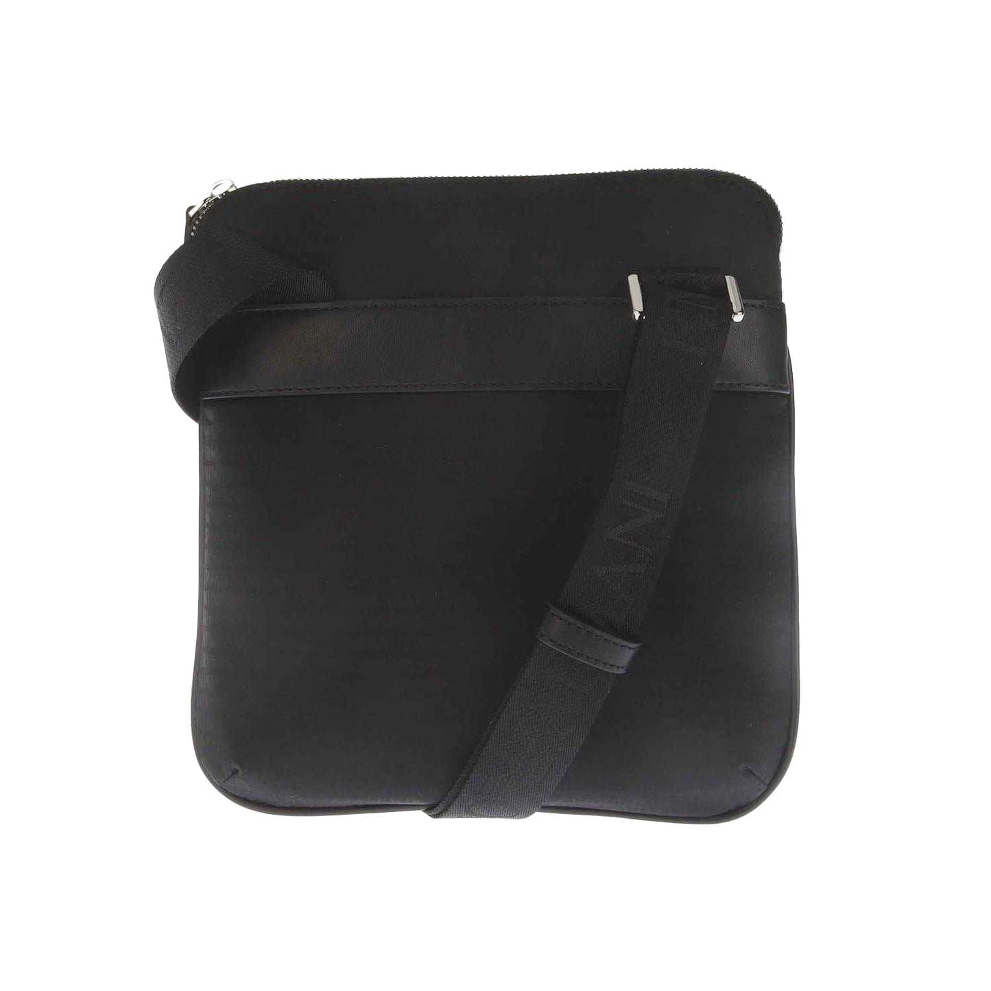 Black - Back - Emporio Armani Metal Logo Nylon Jacquard Shoulder Bag