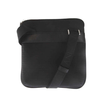 Black - Back - Emporio Armani Metal Logo Nylon Jacquard Shoulder Bag