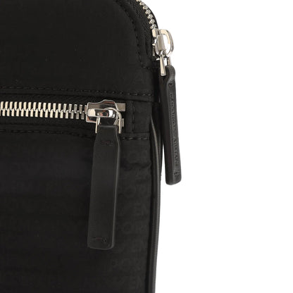 Black - Lifestyle - Emporio Armani Metal Logo Nylon Jacquard Shoulder Bag