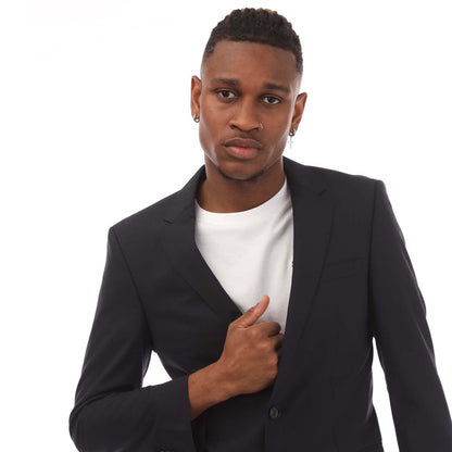 Navy - Side - Boss Mens Hayes Single-Breasted Blazer