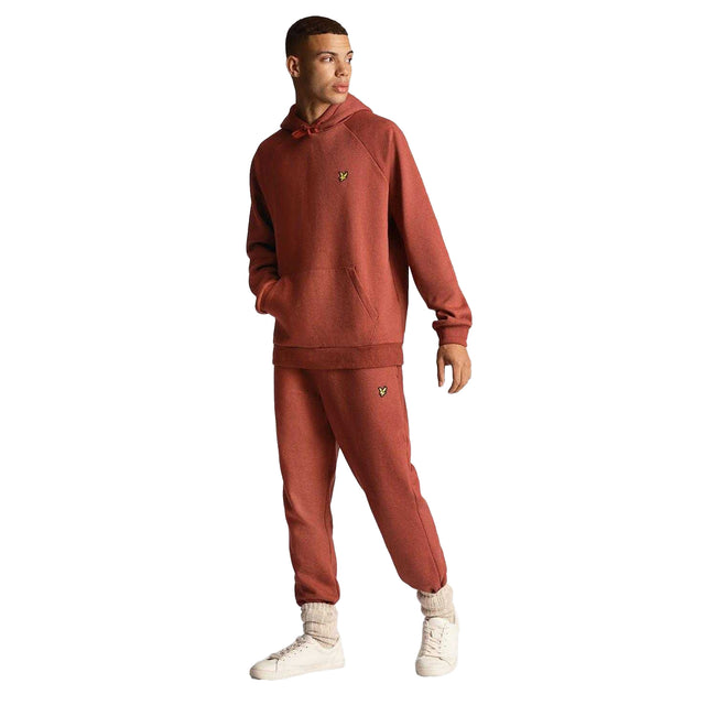 Burgundy - Close up - Lyle & Scott Mens Racked Jogging Bottoms