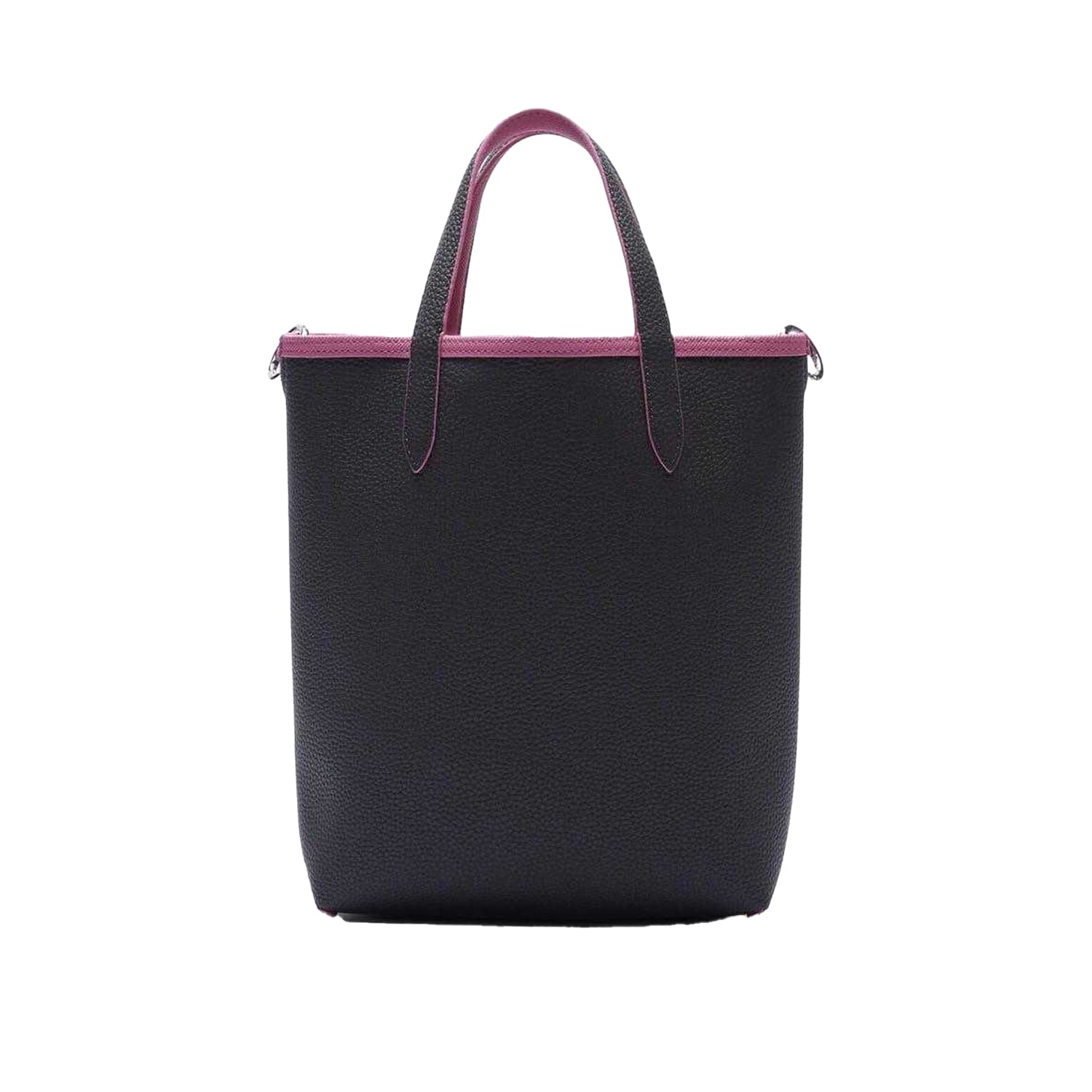 Pink-Black - Side - Lacoste Anna Vertical Reversible Tote Bag