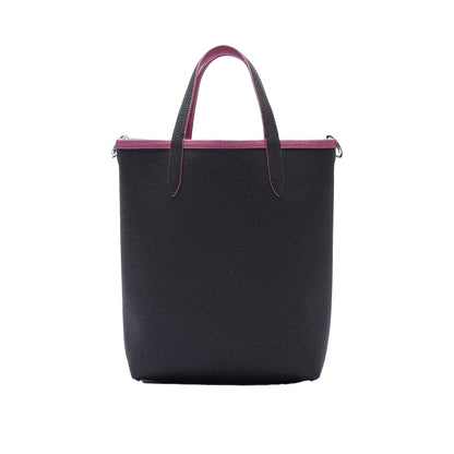 Pink-Black - Side - Lacoste Anna Vertical Reversible Tote Bag