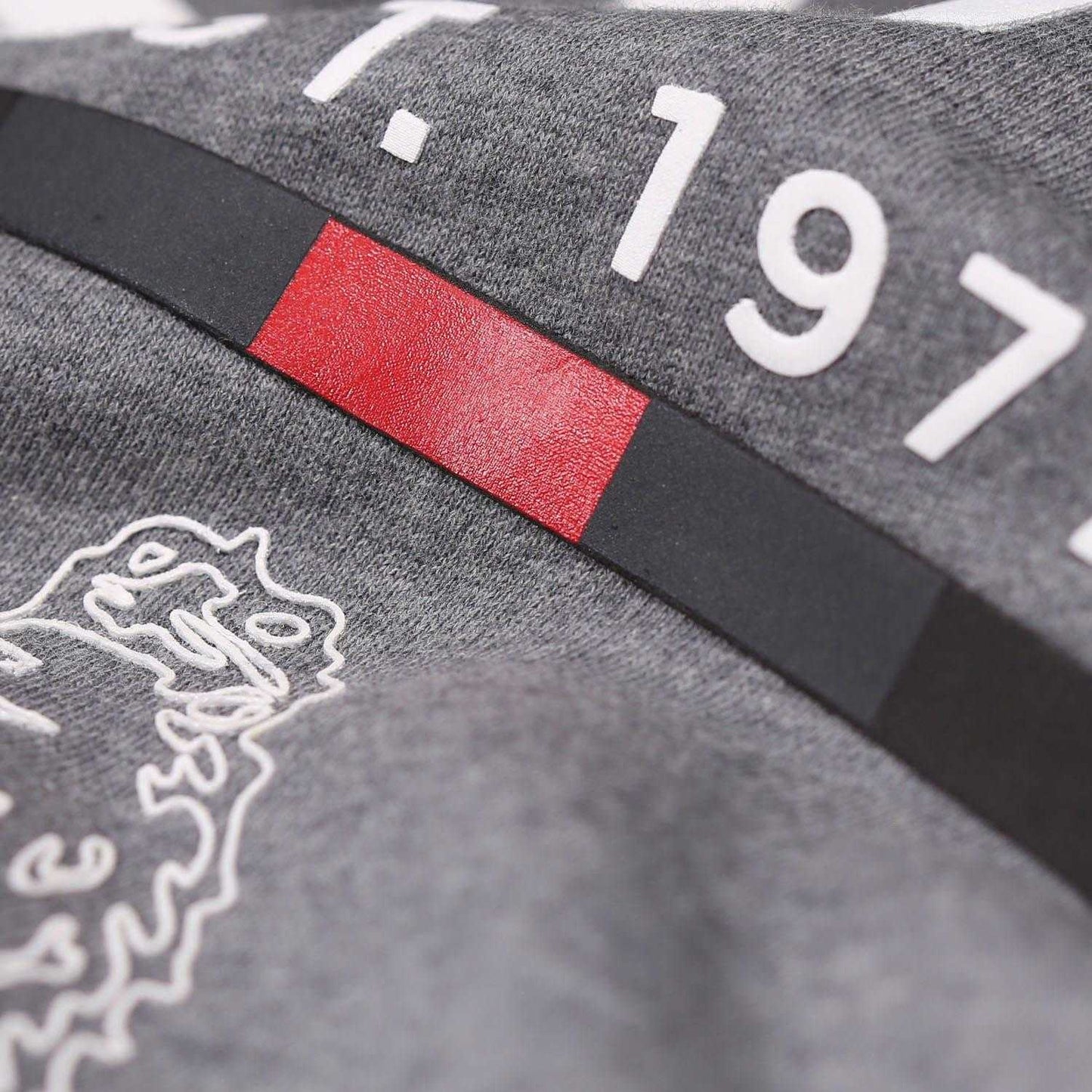 Grey - Side - Luke 1977 Mens Mixed Print Crew Neck Sweatshirt