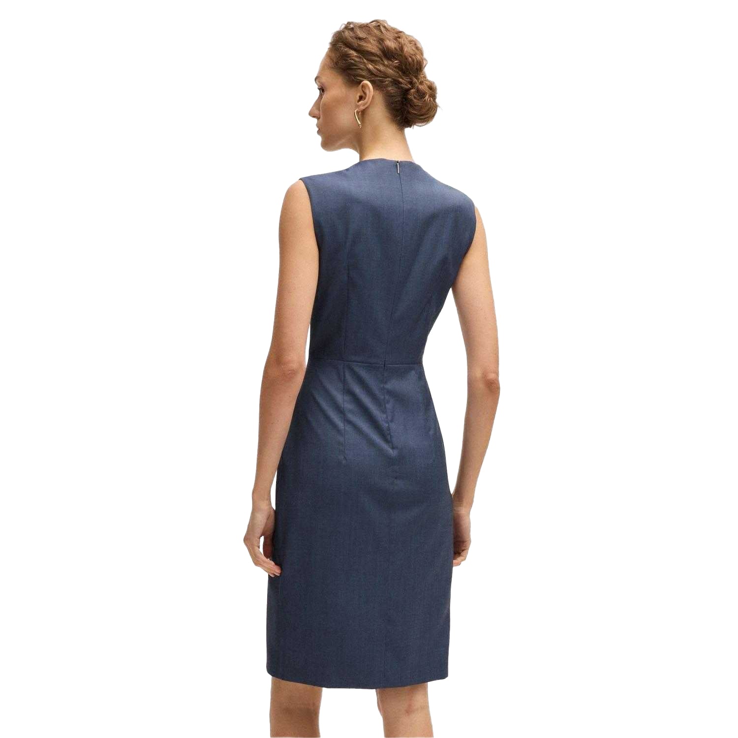 Blue - Back - Boss Womens-Ladies Dathea Shift Dress