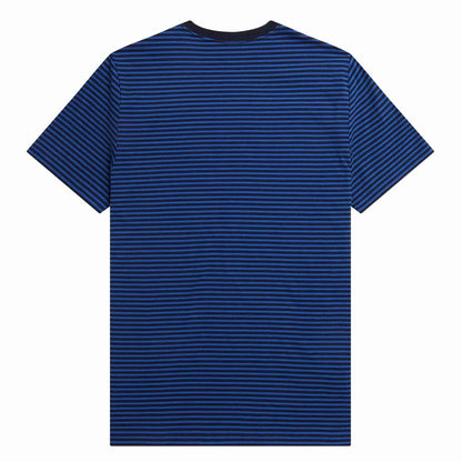 Blue - Back - Fred Perry Mens Fine Stripe Short-Sleeved T-Shirt