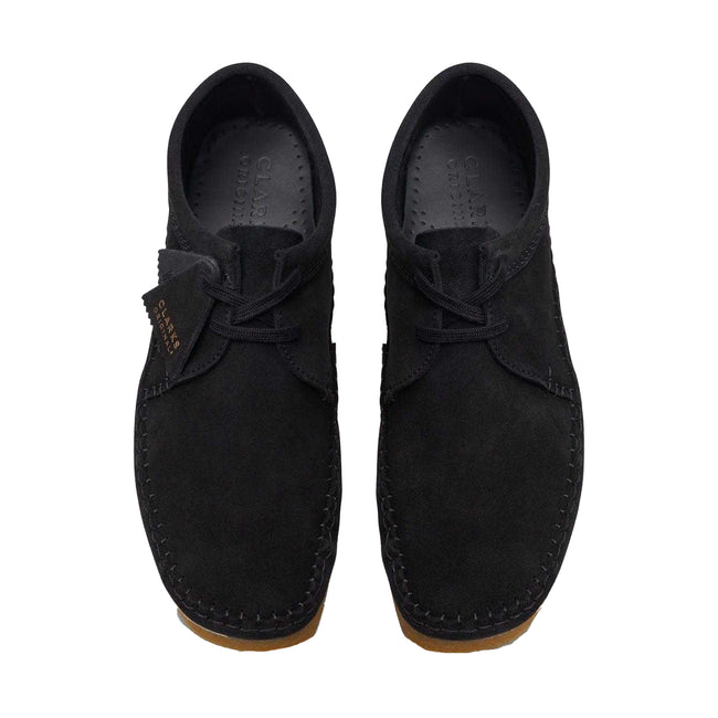 Black - Front - Clarks Mens Weaver Suede Shoes
