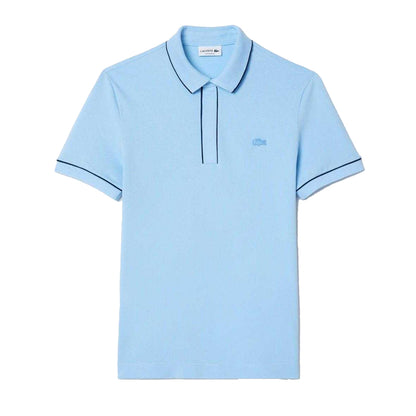 Light Blue - Front - Lacoste Mens Paris Pique Stretch Regular Polo Shirt