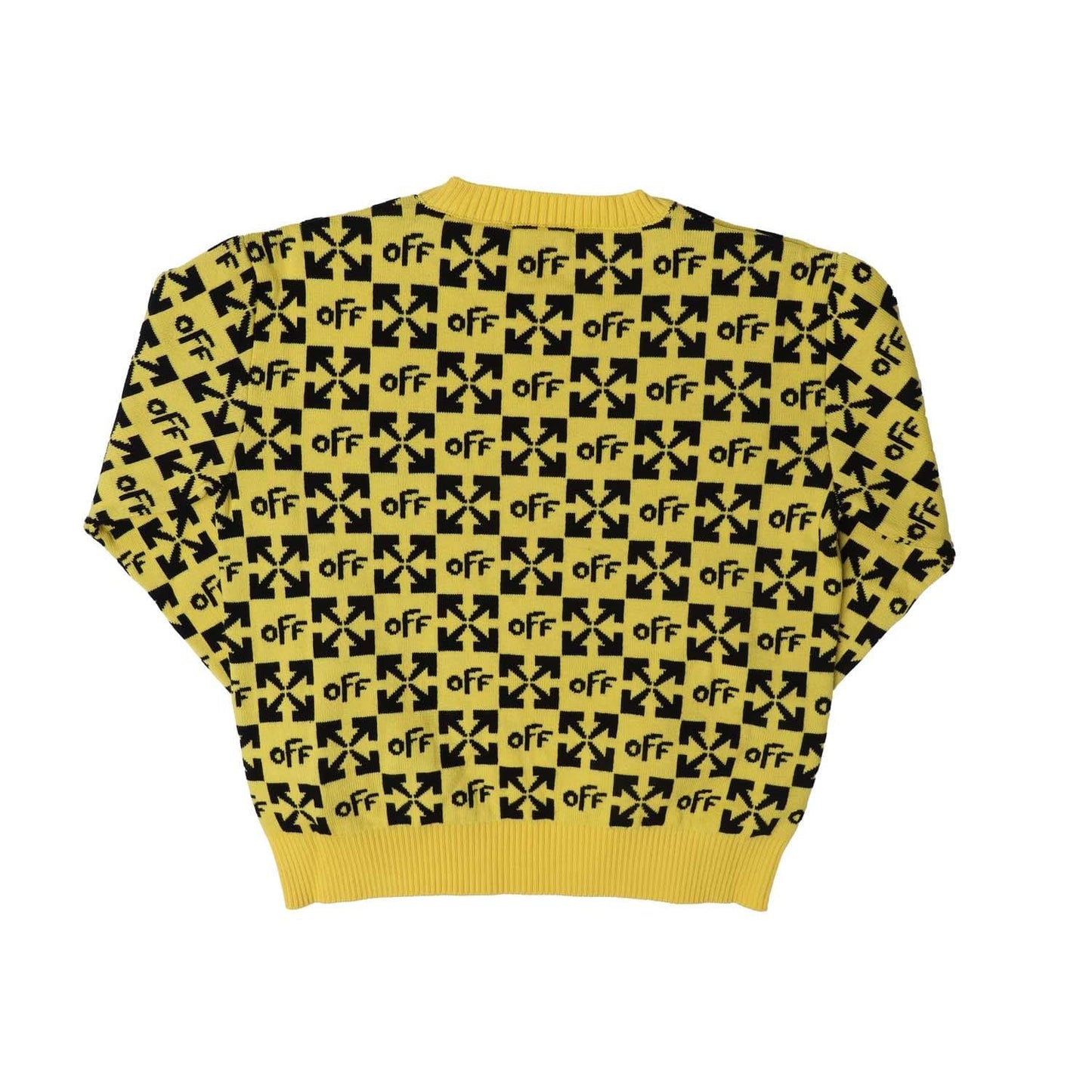 Yellow-Black - Back - Off White Childrens-Kids Monogram Sweatshirt
