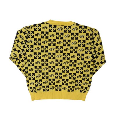 Yellow-Black - Back - Off White Childrens-Kids Monogram Sweatshirt