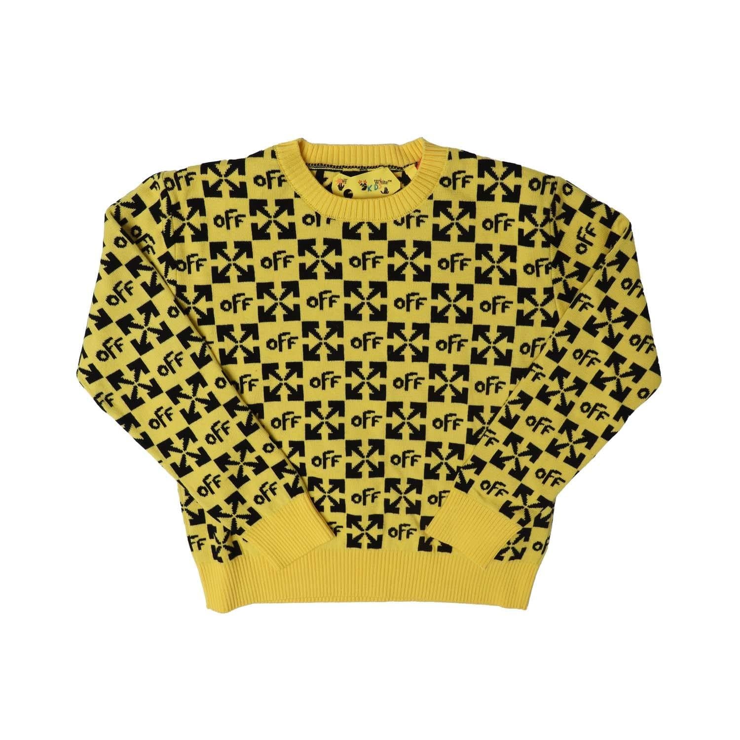 Yellow-Black - Front - Off White Childrens-Kids Monogram Sweatshirt