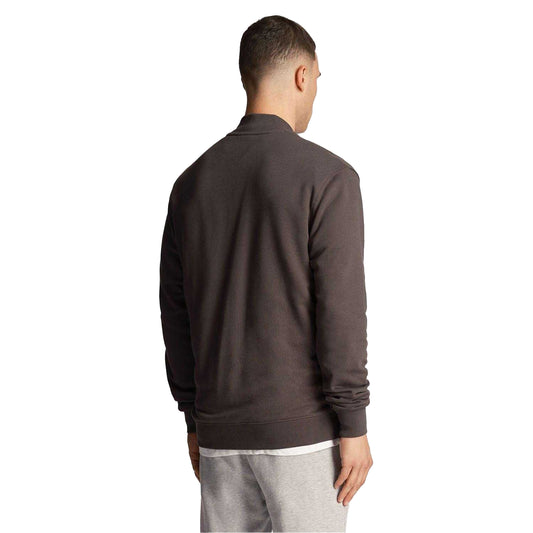 Gunmetal - Front - Lyle & Scott Mens Jersey Loop Back Bomber Jacket