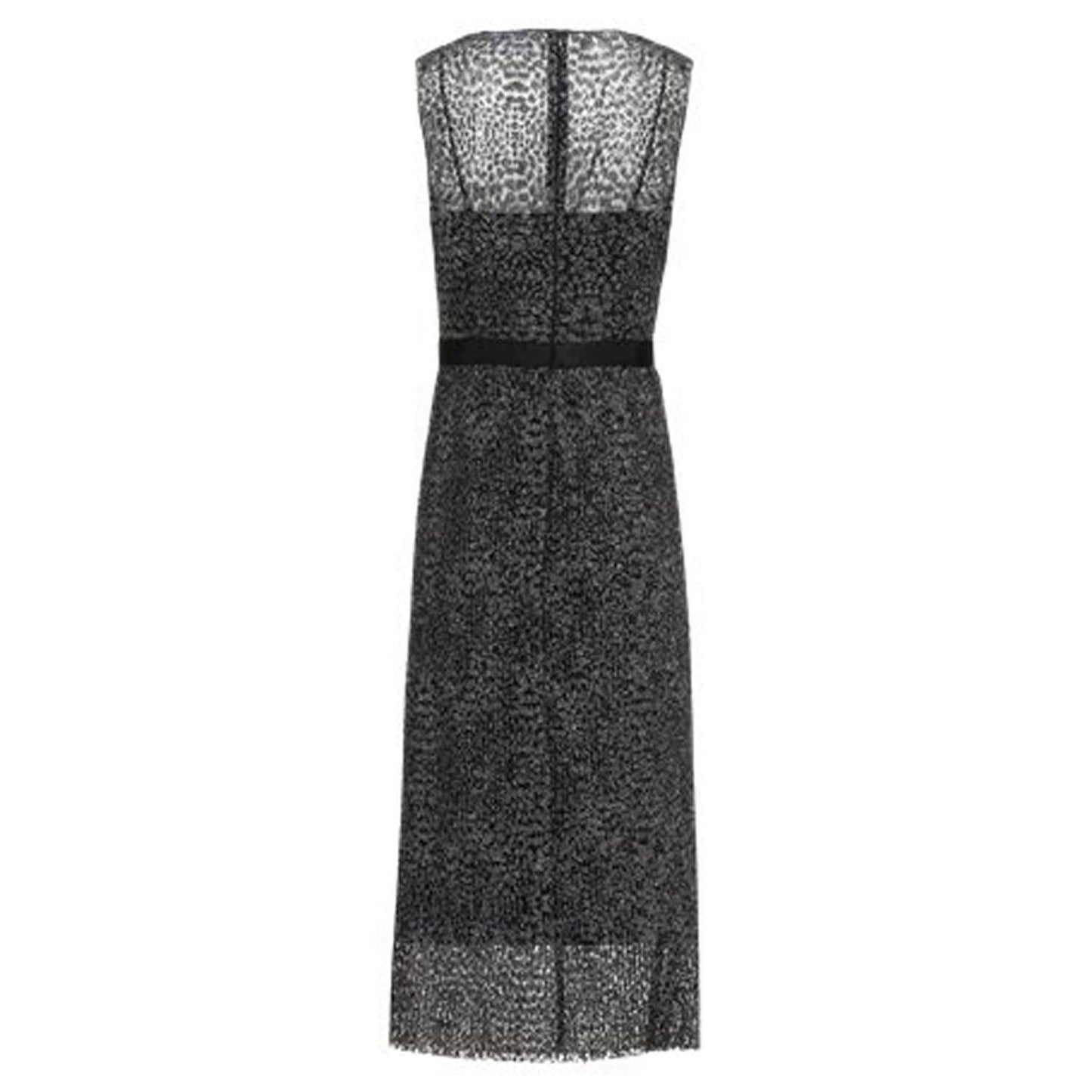 Black-Silver - Back - Boss Womens-Ladies Delyra Midi Dress