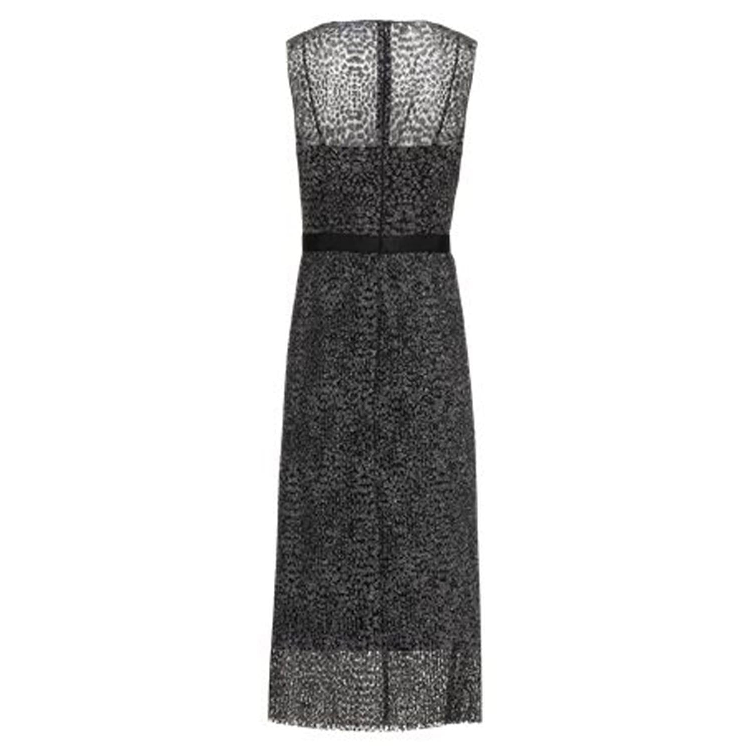 Black-Silver - Back - Boss Womens-Ladies Delyra Midi Dress