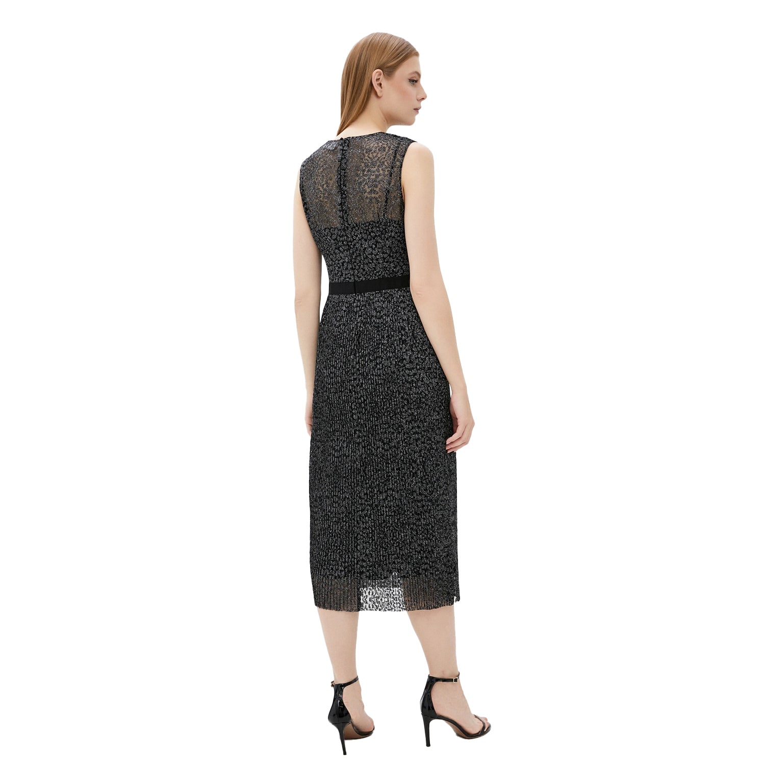 Black-Silver - Lifestyle - Boss Womens-Ladies Delyra Midi Dress