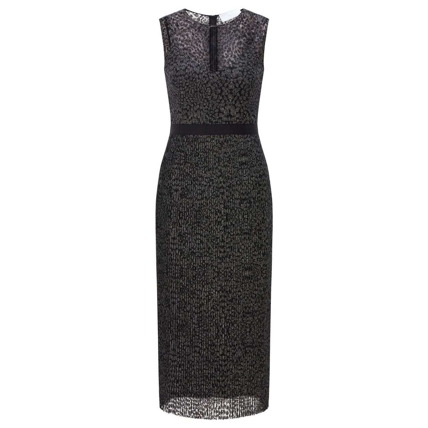 Black-Silver - Front - Boss Womens-Ladies Delyra Midi Dress