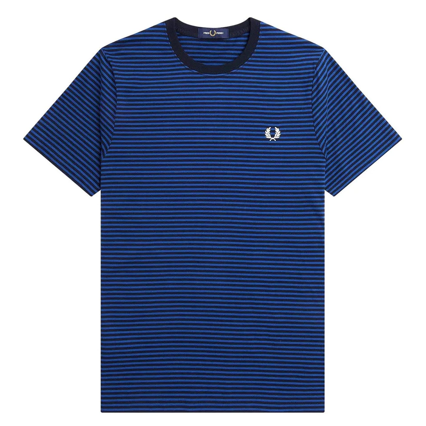 Blue - Front - Fred Perry Mens Fine Stripe Short-Sleeved T-Shirt