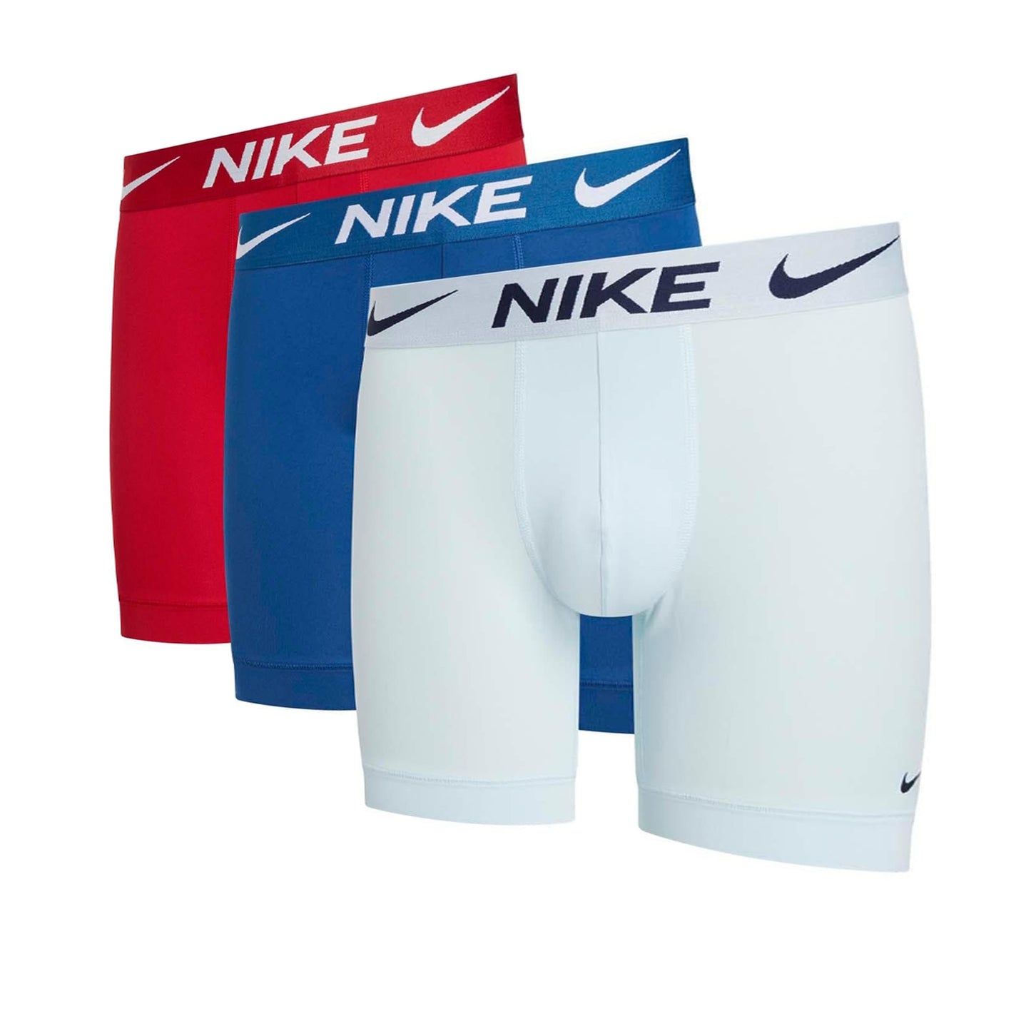 White-Blue-Red - Back - Nike Mens Essential Micro Dri-FIT Boxer Shorts (Pack of 3)