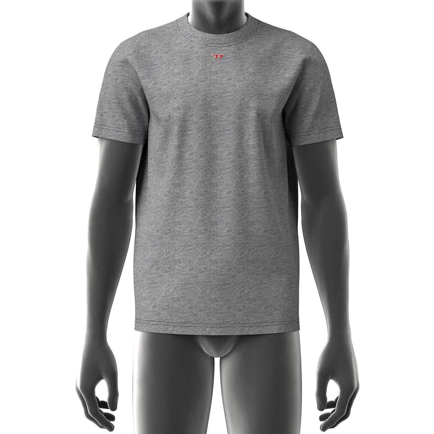 Grey - Front - Diesel Mens T-Diegor-D T-Shirt